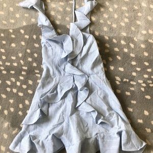 Blue and white ruffle romper- never worn with tags